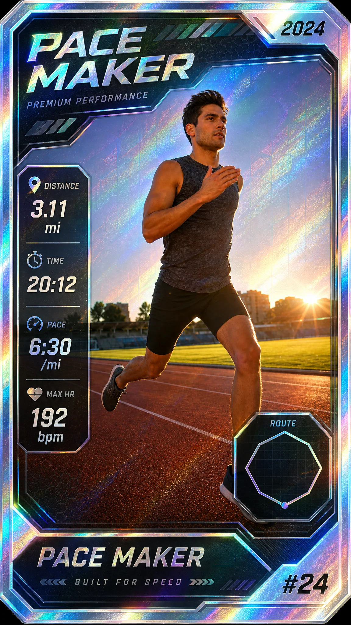 Remix example in the Trading Card style
