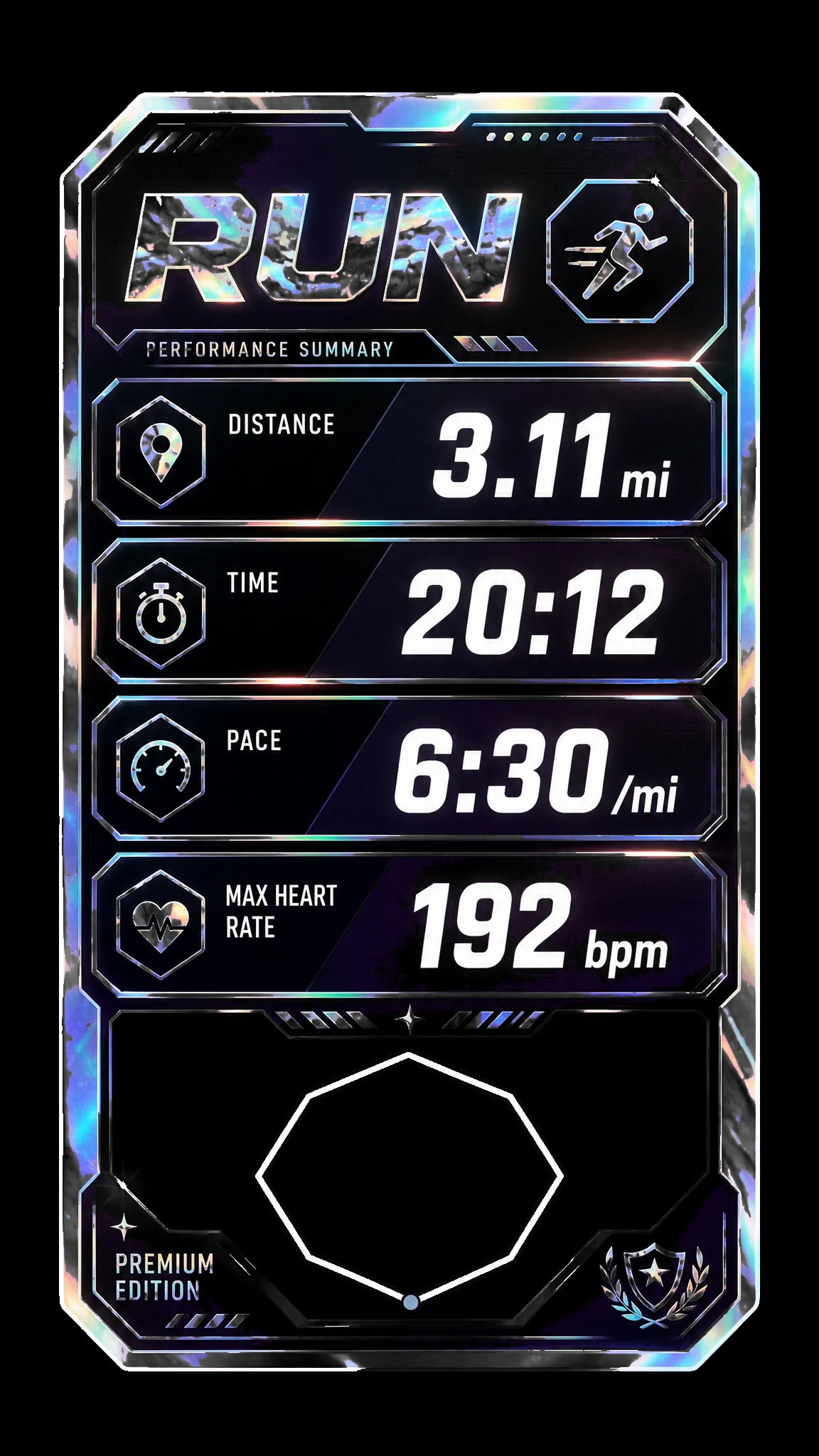 Overlay example in the Trading Card style