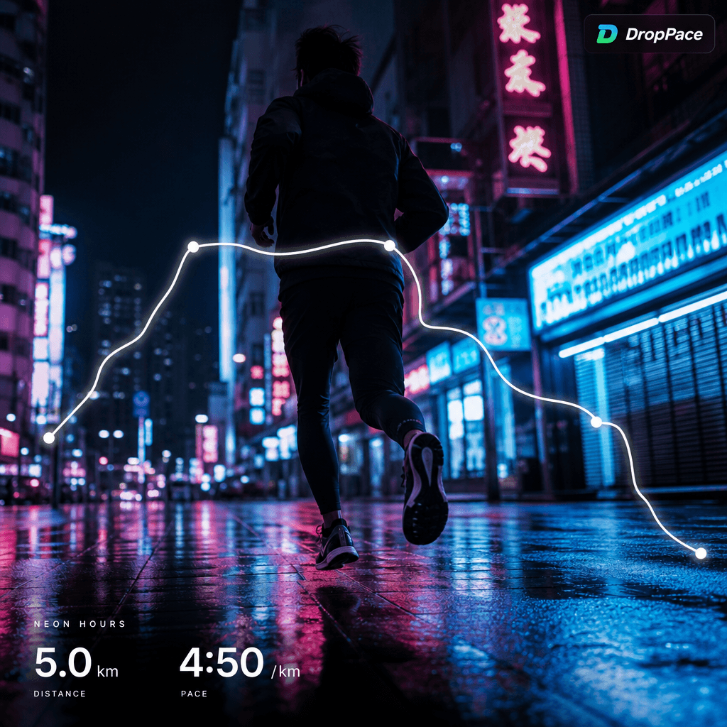 Neon Hours style — after dark