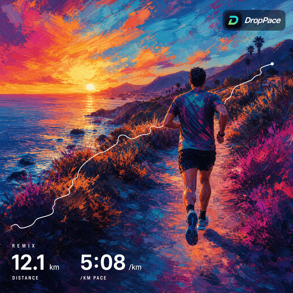 Photo + stats generated by DropPace